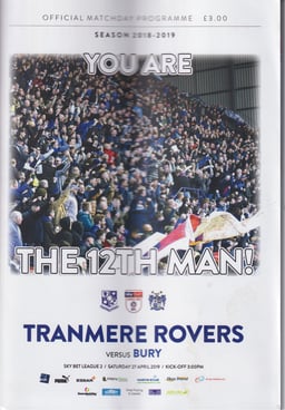 Tranmere Rovers v Bury Match Programme 2019-04-30